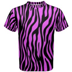 Zebra Stripes Pattern Trend Colors Black Pink Men s Cotton Tee by EDDArt