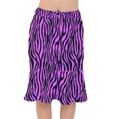 Zebra Stripes Pattern Trend Colors Black Pink Mermaid Skirt by EDDArt