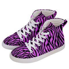 Zebra Stripes Pattern Trend Colors Black Pink Men s Hi-top Skate Sneakers by EDDArt