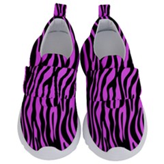 Zebra Stripes Pattern Trend Colors Black Pink Velcro Strap Shoes by EDDArt