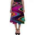 Multicolored Wave Distortion Zigzag Chevrons Perfect Length Midi Skirt View1