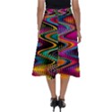 Multicolored Wave Distortion Zigzag Chevrons Perfect Length Midi Skirt View2