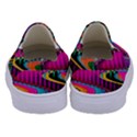 Multicolored Wave Distortion Zigzag Chevrons Kids  Canvas Slip Ons View4