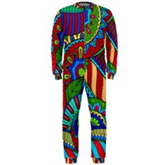 Pop Art Paisley Flowers Ornaments Multicolored 2 Onepiece Jumpsuit (men)  by EDDArt