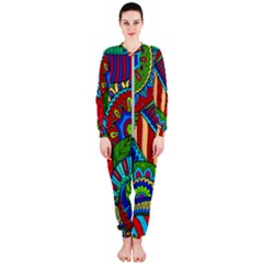 Pop Art Paisley Flowers Ornaments Multicolored 2 Onepiece Jumpsuit (ladies)  by EDDArt