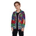 Pop Art Paisley Flowers Ornaments Multicolored 2 Windbreaker (Kids) View2