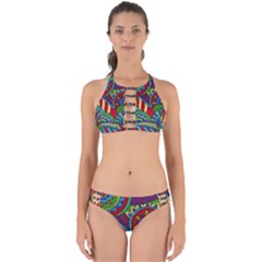 Pop Art Paisley Flowers Ornaments Multicolored 2 Perfectly Cut Out Bikini Set by EDDArt