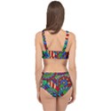 Pop Art Paisley Flowers Ornaments Multicolored 2 Cage Up Bikini Set View2