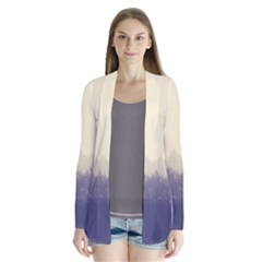 Cloudy Foggy Forest With Pine Trees Drape Collar Cardigan