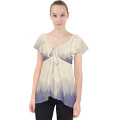 Cloudy Foggy Forest With Pine Trees Lace Front Dolly Top by genx