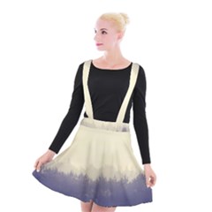 Cloudy Foggy Forest With Pine Trees Suspender Skater Skirt