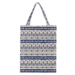 Native American Ornaments Watercolor Pattern Blue Classic Tote Bag by EDDArt