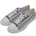 Native American Ornaments Watercolor Pattern Blue Women s Low Top Canvas Sneakers View2