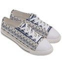 Native American Ornaments Watercolor Pattern Blue Women s Low Top Canvas Sneakers View3