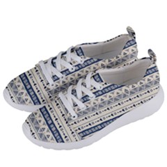 Native American Ornaments Watercolor Pattern Blue Women s Lightweight Sports Shoes by EDDArt