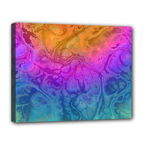 Fractal Batik Art Hippie Rainboe Colors 1 Canvas 14  X 11  by EDDArt