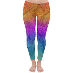 Fractal Batik Art Hippie Rainboe Colors 1 Classic Winter Leggings by EDDArt