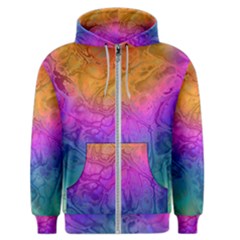 Fractal Batik Art Hippie Rainboe Colors 1 Men s Zipper Hoodie by EDDArt