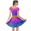 Fractal Batik Art Hippie Rainboe Colors 1 Cap Sleeve Dress View2