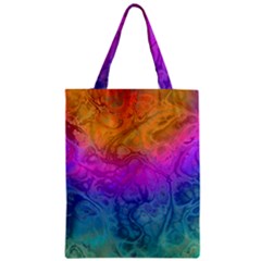 Fractal Batik Art Hippie Rainboe Colors 1 Zipper Classic Tote Bag by EDDArt