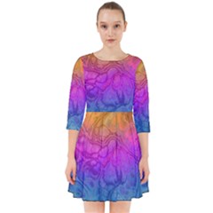 Fractal Batik Art Hippie Rainboe Colors 1 Smock Dress by EDDArt