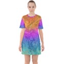 Fractal Batik Art Hippie Rainboe Colors 1 Sixties Short Sleeve Mini Dress View1