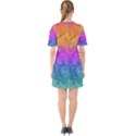 Fractal Batik Art Hippie Rainboe Colors 1 Sixties Short Sleeve Mini Dress View2