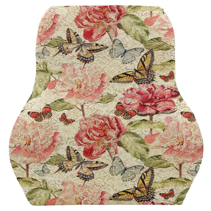 Watercolor Vintage Flowers Butterflies Lace 1 Car Seat Back Cushion 