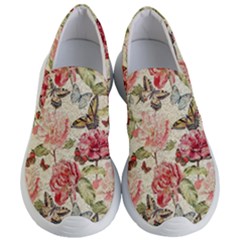 Watercolor Vintage Flowers Butterflies Lace 1 Women s Lightweight Slip Ons by EDDArt