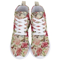 Watercolor Vintage Flowers Butterflies Lace 1 Women s Lightweight High Top Sneakers