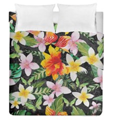 Tropical Flowers Butterflies 1 Duvet Cover Double Side (queen Size) by EDDArt