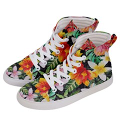 Tropical Flowers Butterflies 1 Men s Hi-top Skate Sneakers by EDDArt