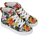 Tropical Flowers Butterflies 1 Kid s Hi-Top Skate Sneakers View3