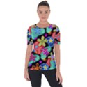 Colorful Retro Flowers Fractalius Pattern 1 Short Sleeve Top View1