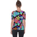 Colorful Retro Flowers Fractalius Pattern 1 Short Sleeve Top View2