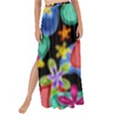 Colorful Retro Flowers Fractalius Pattern 1 Maxi Chiffon Tie-Up Sarong View1