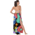 Colorful Retro Flowers Fractalius Pattern 1 Maxi Chiffon Tie-Up Sarong View2