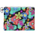 Colorful Retro Flowers Fractalius Pattern 1 Canvas Cosmetic Bag (XXL) View1