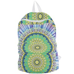 Power Mandala Sun Blue Green Yellow Lilac Foldable Lightweight Backpack by EDDArt