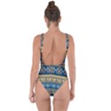 Vintage Border Wallpaper Pattern Blue Gold Bring Sexy Back Swimsuit View2