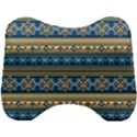 Vintage Border Wallpaper Pattern Blue Gold Head Support Cushion View1