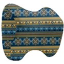 Vintage Border Wallpaper Pattern Blue Gold Head Support Cushion View3