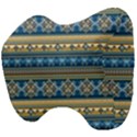 Vintage Border Wallpaper Pattern Blue Gold Head Support Cushion View4