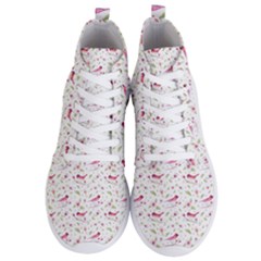 Watercolor Birds Magnolia Spring Pattern Men s Lightweight High Top Sneakers