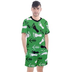 Green Men s Mesh Tee And Shorts Set