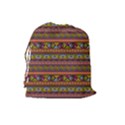 Traditional Africa Border Wallpaper Pattern Colored 2 Drawstring Pouches (Large)  View2