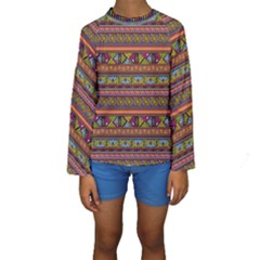 Traditional Africa Border Wallpaper Pattern Colored 2 Kids  Long Sleeve Swimwear by EDDArt