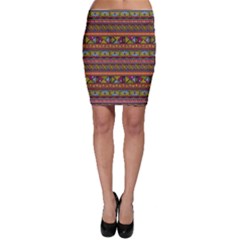 Traditional Africa Border Wallpaper Pattern Colored 2 Bodycon Skirt by EDDArt