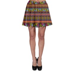 Traditional Africa Border Wallpaper Pattern Colored 2 Skater Skirt by EDDArt