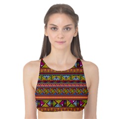 Traditional Africa Border Wallpaper Pattern Colored 2 Tank Bikini Top by EDDArt